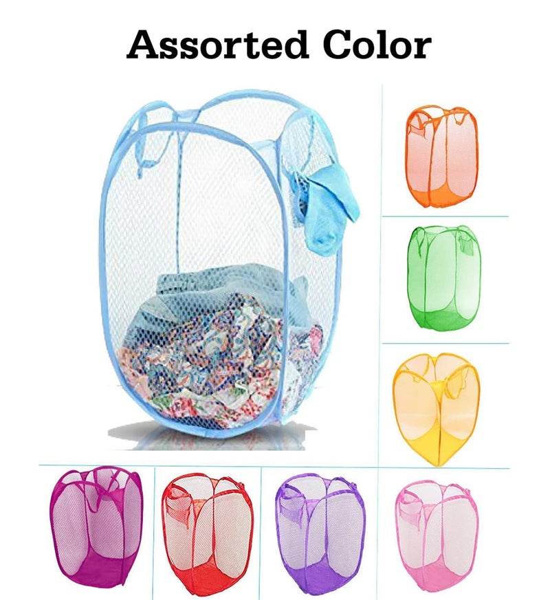 Kuber Industries Large Nylon Mesh Laundry Basket Set of 2 Pcs Combo CodeSCS08 MESHM008 Multicolor - Image 3