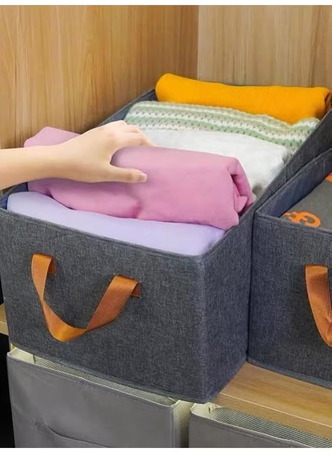 صندوق تخزين الملابس بمقابض كبيرة وسميكة ومتينة وقابلة للطي، صناديق تخزين مكعبة لتنظيم الفوط والملابس - Image 1