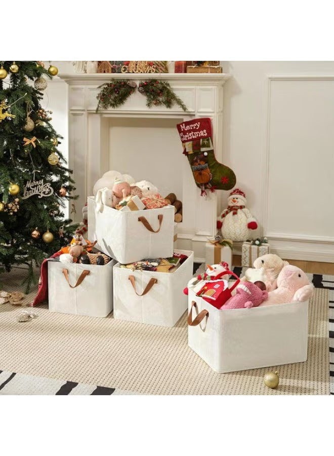 صندوق تخزين الملابس بمقابض كبيرة وسميكة ومتينة وقابلة للطي، صناديق تخزين مكعبة لتنظيم الفوط والملابس - Image 4