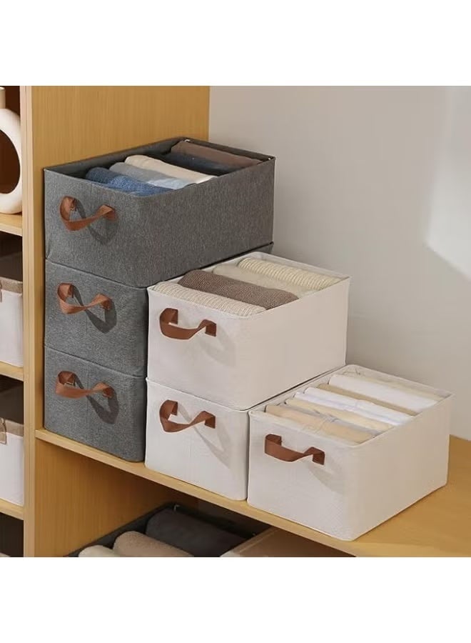 صندوق تخزين الملابس بمقابض كبيرة وسميكة ومتينة وقابلة للطي، صناديق تخزين مكعبة لتنظيم الفوط والملابس - Image 3