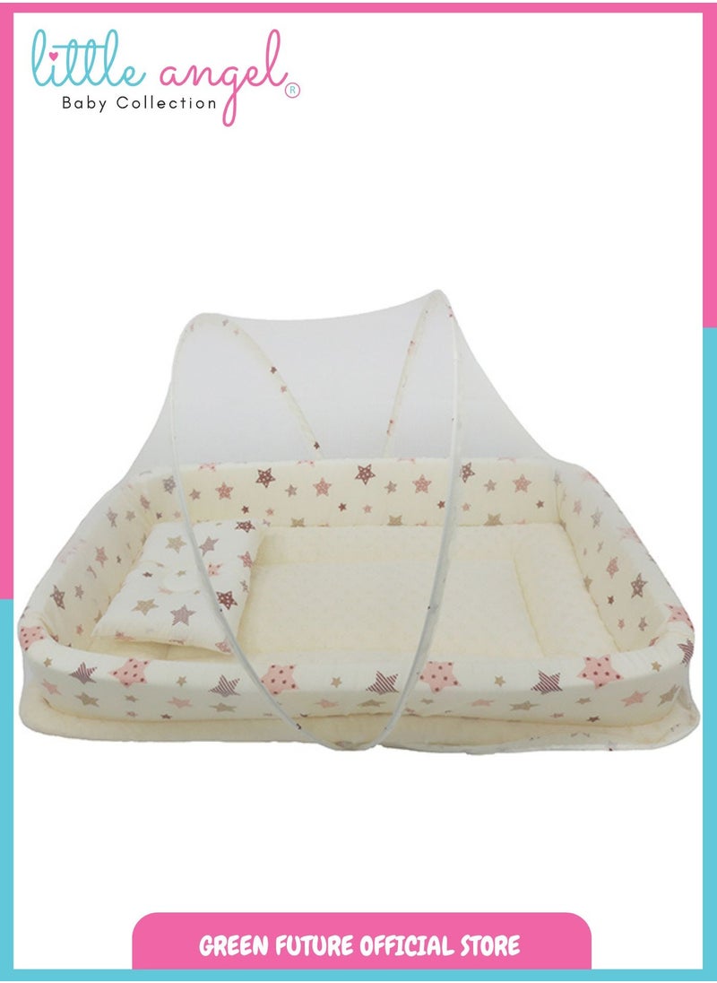 Little Angel - Baby Bed with Mosquito Net - Portable Infant Sleeping Bed with Canopy and Soft Padding for Newborns and Toddlers - Image 1