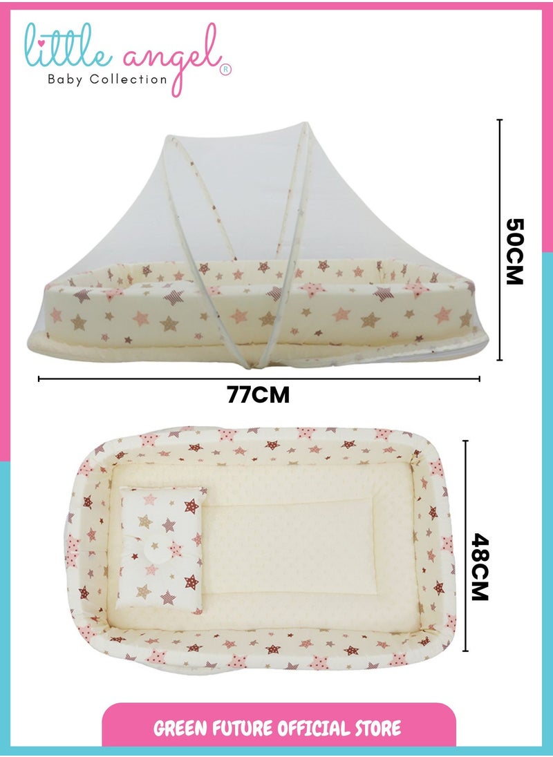 Little Angel - Baby Bed with Mosquito Net - Portable Infant Sleeping Bed with Canopy and Soft Padding for Newborns and Toddlers - Image 1