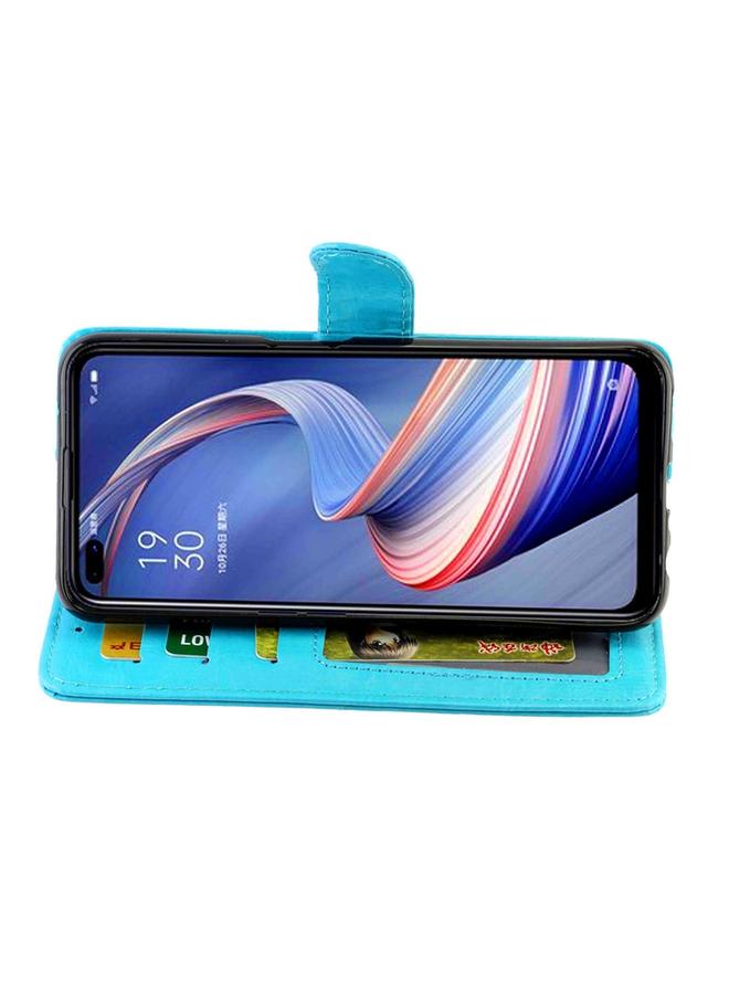 اس-توب جراب لهاتف OPPO A92s، جراب واقٍ من الجلد بتصميم Crazy Horse، قابل للطي أفقيًا، مع حامل وفتحات للبطاقات ومحفظة وإطار للصور - Image 4