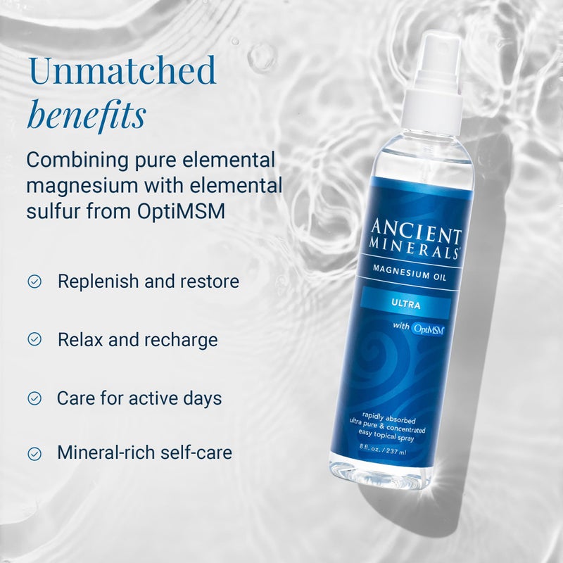 Ancient Minerals Ultra Magnesium Oil Spray Bottle of Pure Genuine Zechstein Magnesium Chloride - Topical Skin Application (8oz) - Image 3