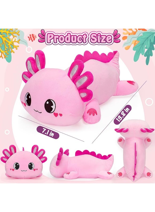 Officygnet Officygnet Axolotl Plush 13 Soft Stuffed Animal Plush Toy Cute Axolotl Plush Pillow Kawaii Plushies Dolls for Kids Pink Axolotl Gift for Girls Boys  - Image 1