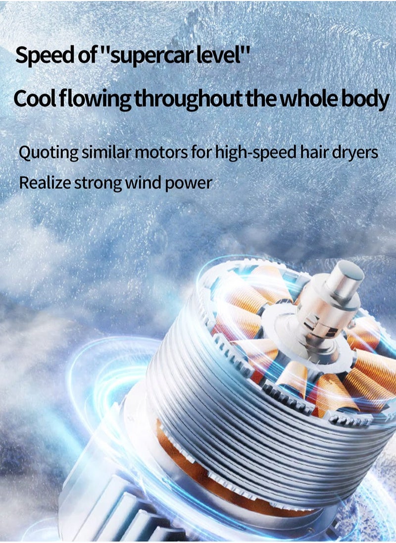 Luttec - Ice Sense Semiconductor Handheld Fan, Long Life 4000mAh Portable Mini Fan 100 Speed Stepless Variable Speed Strong Wind Efficient Rapid Cooling, Foldable with Lanyard Refrigeration Compressor Mini Fan Type-C Quick Charge Home Office Outdoor Cooling Magic Tool - Image 1