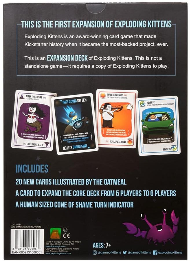Generic - Imploding Kittens Expansion Pack By Exploding Kittens 2-5 Players Ages 7+ 15 Minutes To Play Exploding Kittens Original Game Required Party Game Family Game Night Kid And Adult Card Game - Image 1