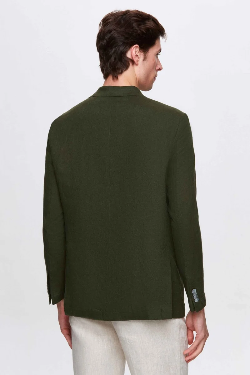D'S DAMAT Ds Damat Regular Fit Khaki Plain Fabric Jacket