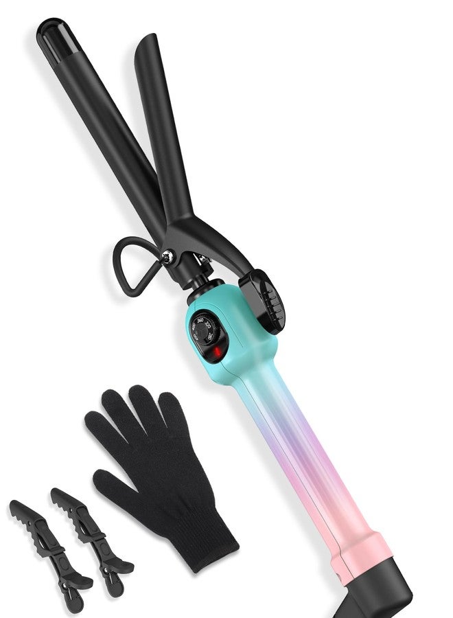 دان تكنولوجي مكواة تجعيد شعر سيراميكية مقاس 3/4 بوصة مع مشبك، عصا تجعيد شعر ثنائية الجهد مع قرص تحكم في درجة الحرارة من 280 إلى 450 درجة فهرنهايت لتجعيدات تدوم طويلاً، لون متدرج - Image 1