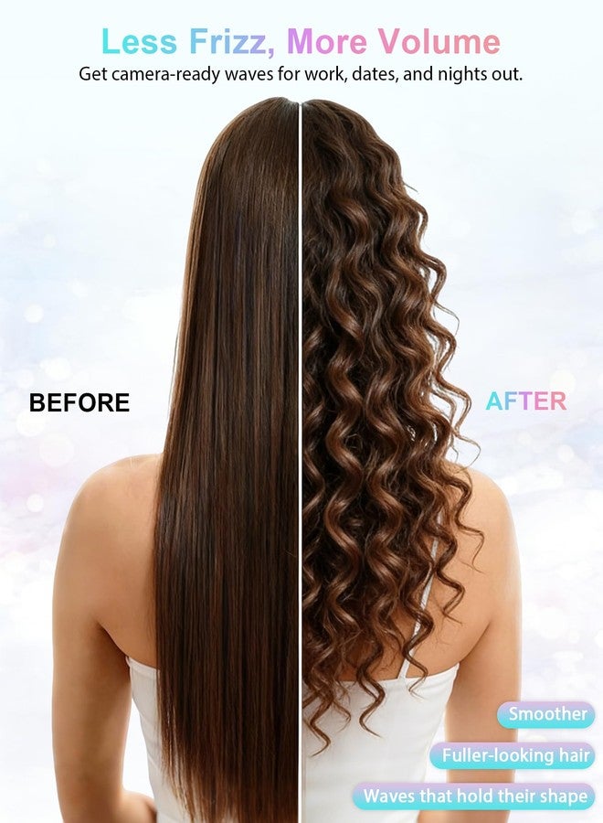 دان تكنولوجي مكواة تجعيد شعر سيراميكية مقاس 3/4 بوصة مع مشبك، عصا تجعيد شعر ثنائية الجهد مع قرص تحكم في درجة الحرارة من 280 إلى 450 درجة فهرنهايت لتجعيدات تدوم طويلاً، لون متدرج - Image 2