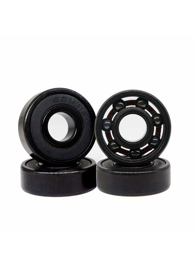 Z-First High Speed 608RS Hybrid Black Ceramic Bearings for Longboard, Inline Skates, Skateboard, Scooters, Skateboard and more (Pack of 4, Black) - Image 1