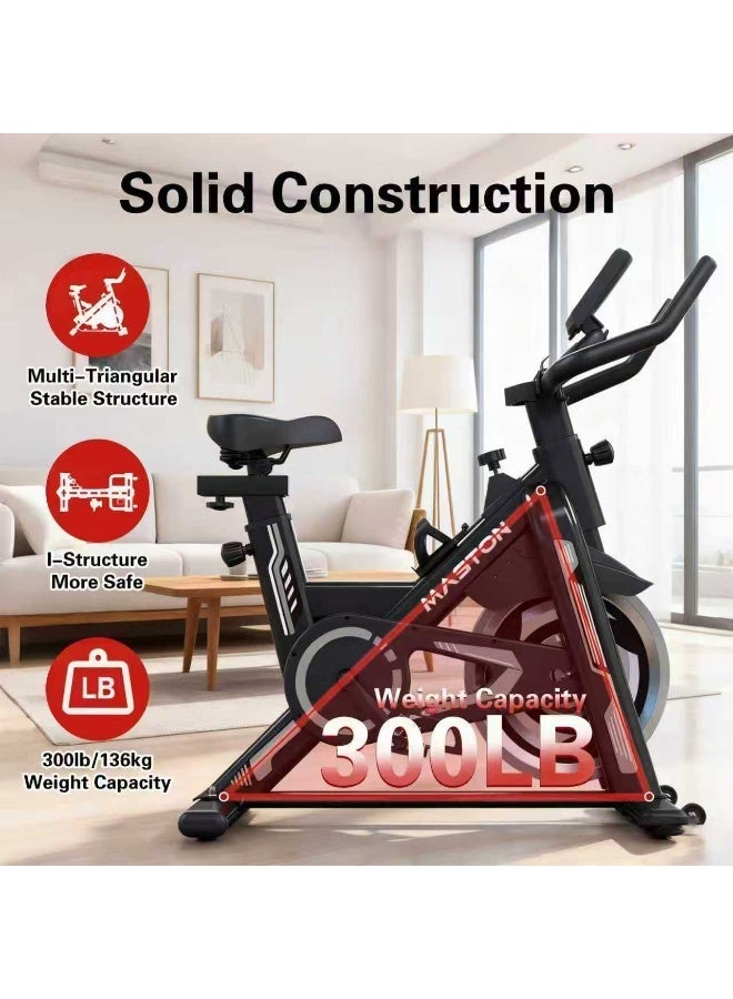 MASTON MST-K20  Exercise Bike, Indoor Cycling Bike for Home, 120kg Capacity with Silent Belt Drive Stationary Bike, Exercise Bikes for Home, Cycle Spin Bike with Pad Holder - Image 4