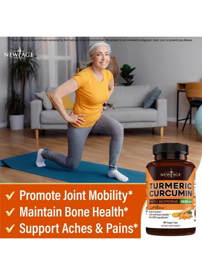 NEW AGE Turmeric Curcumin Capsules - Standardized Curcuminoids - Non-GMO, Gluten Free 180 Count (Pack of 2) - Image 3