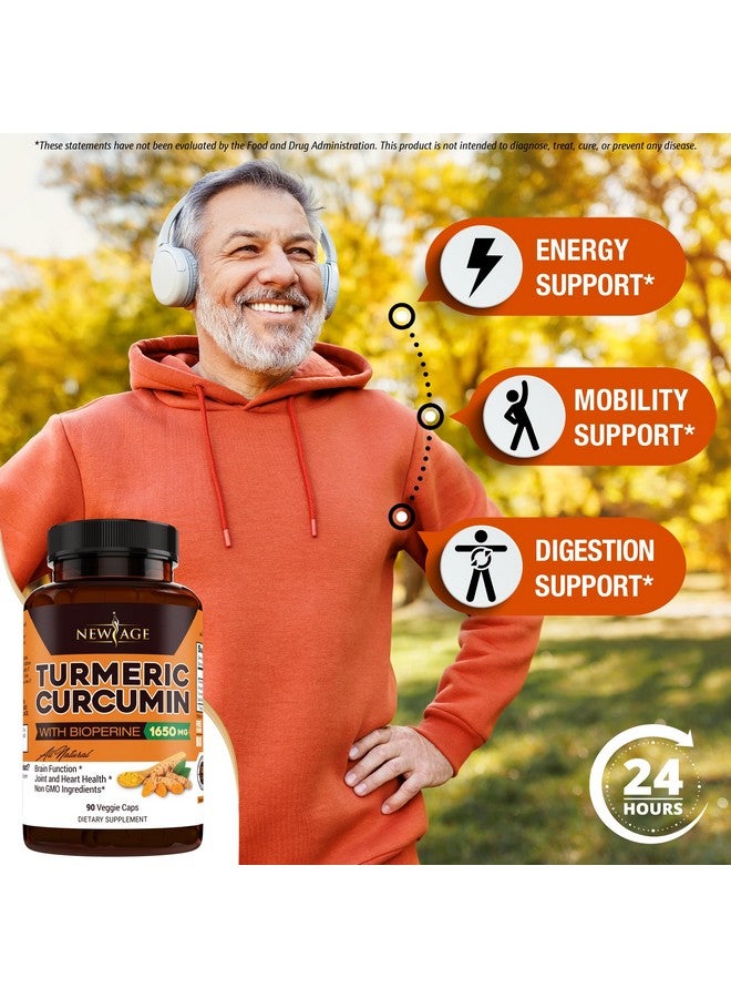 NEW AGE Turmeric Curcumin Capsules - Standardized Curcuminoids - Non-GMO, Gluten Free 180 Count (Pack of 2) - Image 4