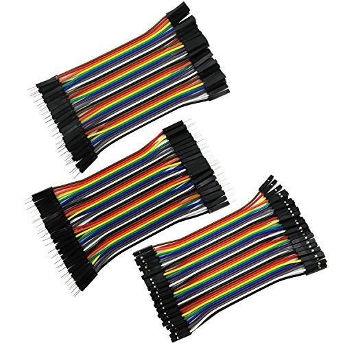 COMeap Breadboard Jumper Wires, Multicolored Ribbon Dupont Cables Assorted Kit 120 Pieces 10CM 40pin Male to Female for Arduino Raspberry Pi - Image 1
