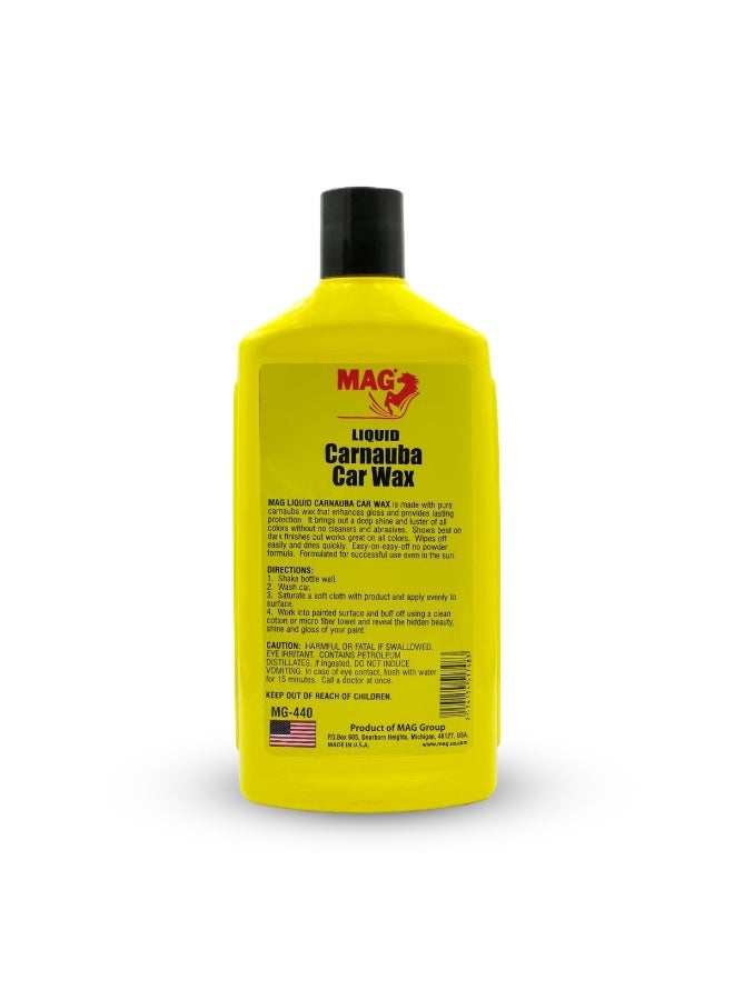 MAG Liquid Carnauba Car Wax 473ml, Easy-On Easy-Off Formula, Adds Shine, Restores Gloss, UV Protection, Long-Lasting Finish – Safe for Paint, Headlights & Glossy Surfaces - MG-440 - Image 2
