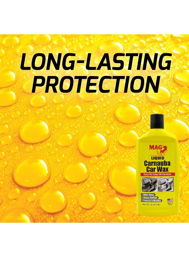 MAG Liquid Carnauba Car Wax 473ml, Easy-On Easy-Off Formula, Adds Shine, Restores Gloss, UV Protection, Long-Lasting Finish – Safe for Paint, Headlights & Glossy Surfaces - MG-440 - Image 3