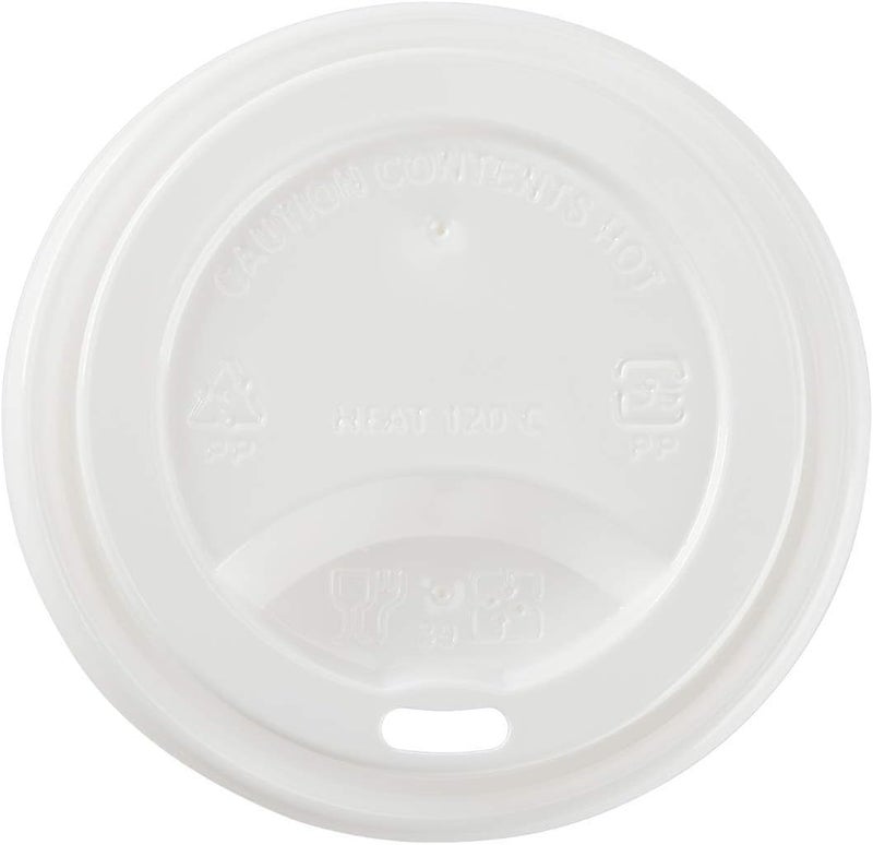 Karat PP Sipper Dome Lid for 8 oz Paper Hot Cup (White) - 1,000 ct - Image 1