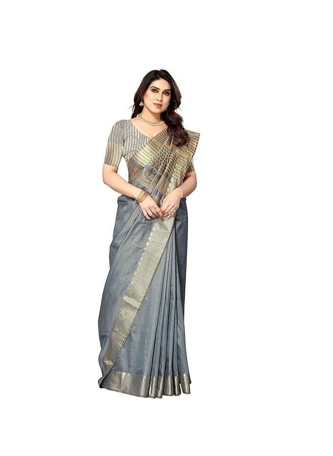 Accessorize Kingdom - Women's Assam Silk Saree With Unstitched Blouse Piece (Assam Silk) - Image 1
