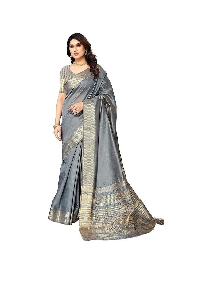 Accessorize Kingdom - Women's Assam Silk Saree With Unstitched Blouse Piece (Assam Silk) - Image 1