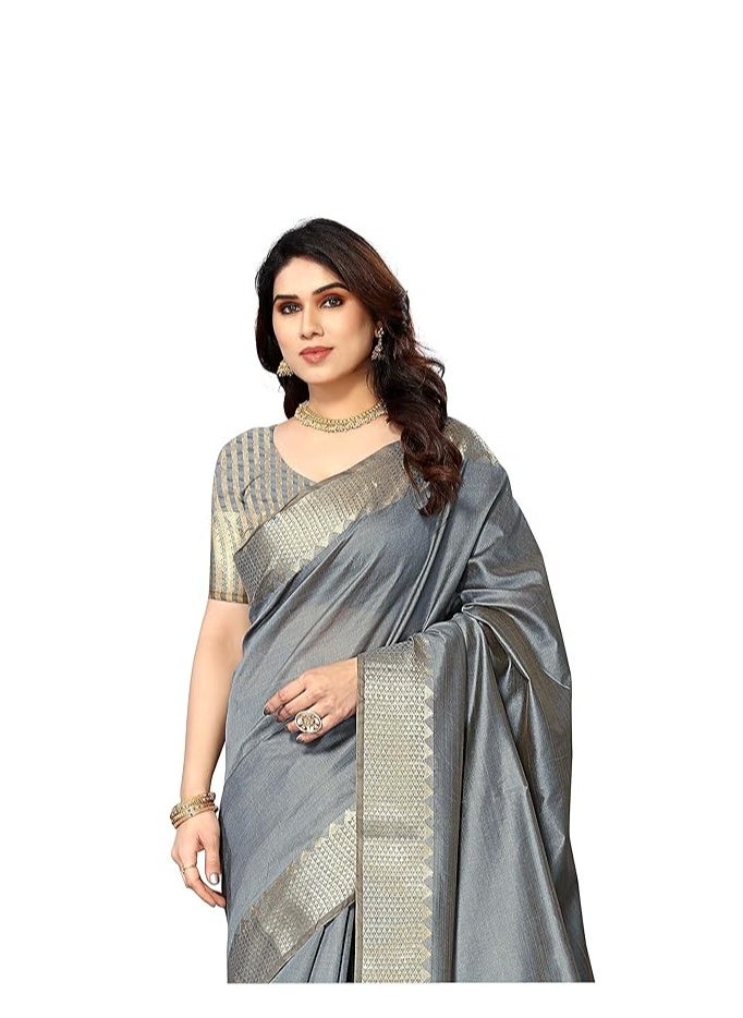 Accessorize Kingdom - Women's Assam Silk Saree With Unstitched Blouse Piece (Assam Silk) - Image 1