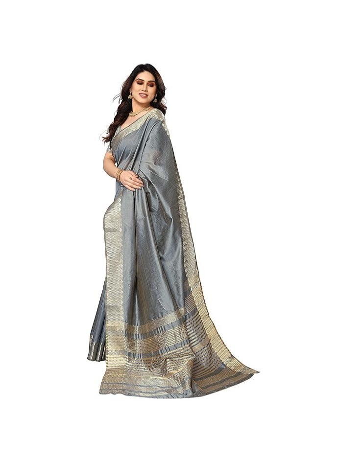 Accessorize Kingdom - Women's Assam Silk Saree With Unstitched Blouse Piece (Assam Silk) - Image 1