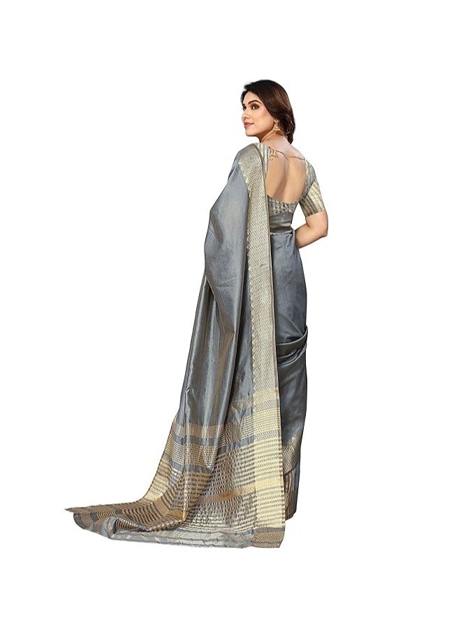 Accessorize Kingdom - Women's Assam Silk Saree With Unstitched Blouse Piece (Assam Silk) - Image 1
