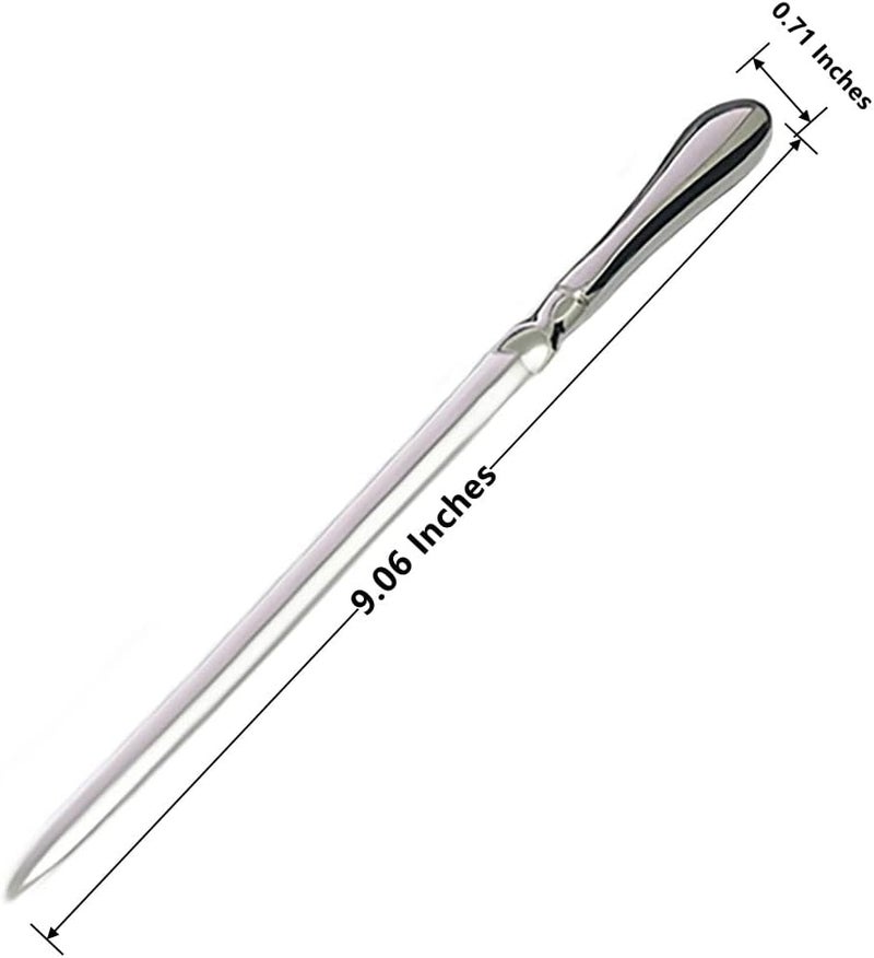 BANCHELLE Letter Opener Envelope Slitter Zinc Alloy with Black Box (Silver, 9.06 × 0.71 × 0.39 inches), 1 Piece - Image 3