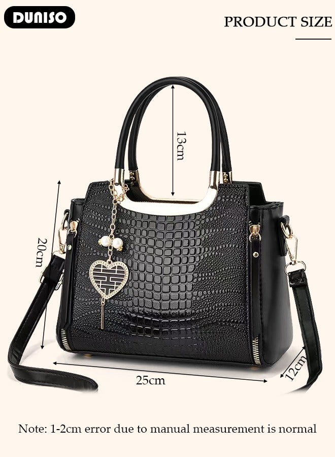 DUNISO حقيبة يد نسائية أنيقة مصنوعة من الجلد الصناعي وحقيبة كروس بودي للنساء وحقائب كبيرة الحجم وحقيبة بمقبض علوي وحقيبة كتف عصرية للسفر للسيدات - Image 4