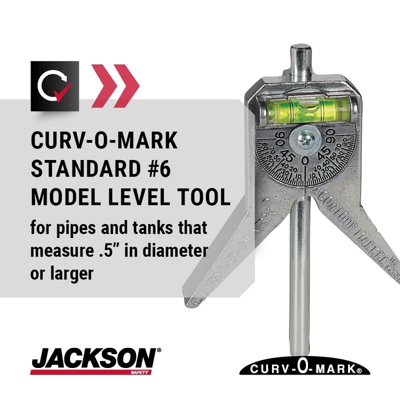 Jackson Safety Pipe Marker Centering Tool - Standard 4" Y-Type Head, Measure Pipes 0.5" and Above - Curv-O-Mark Standard 6 - Image 2