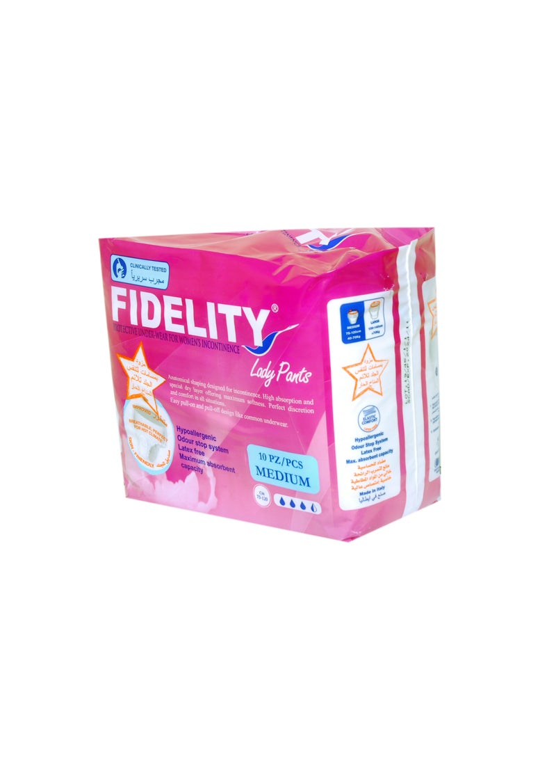 FIDELITY Pack Of 10 Absorbent Lady Pants, Medium - Image 3