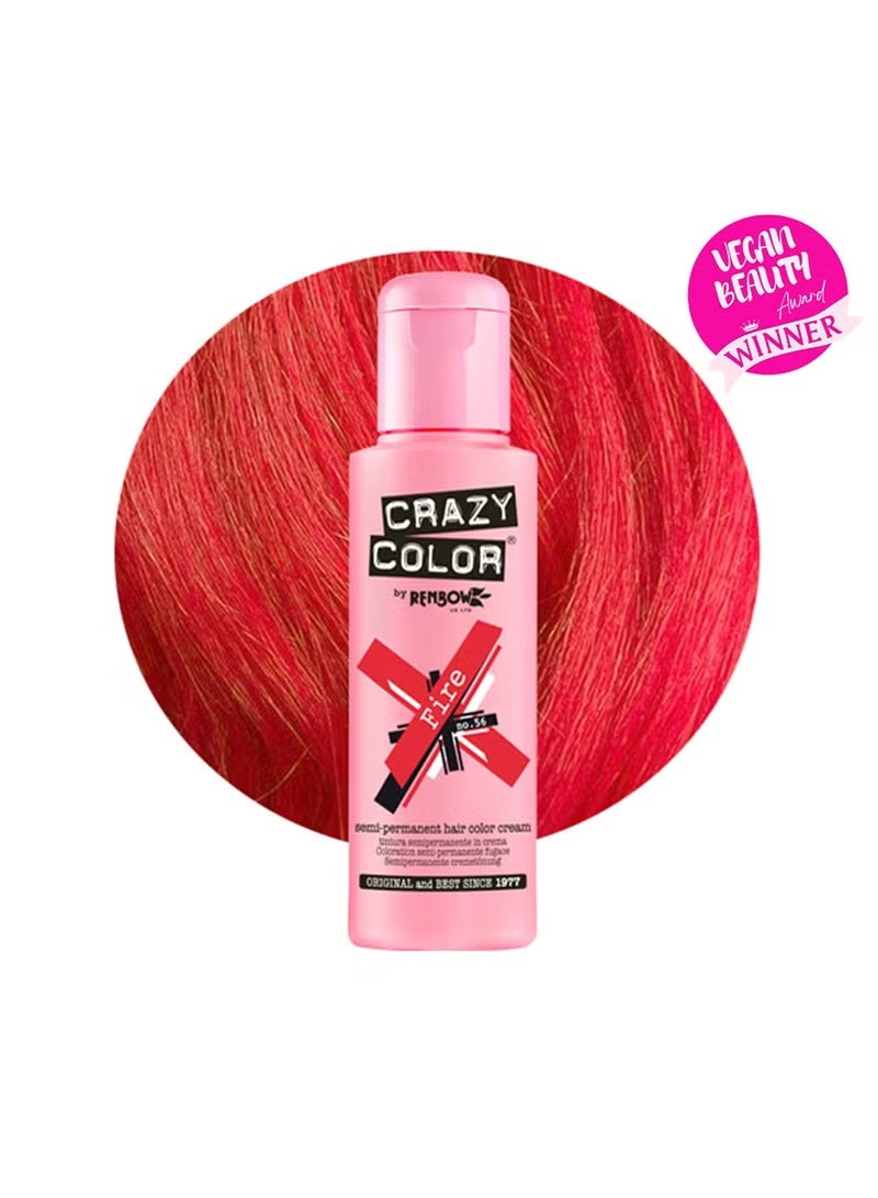Crazy Color Semi Permanent Hair Colour Creme Fire 56 100ml - Image 1