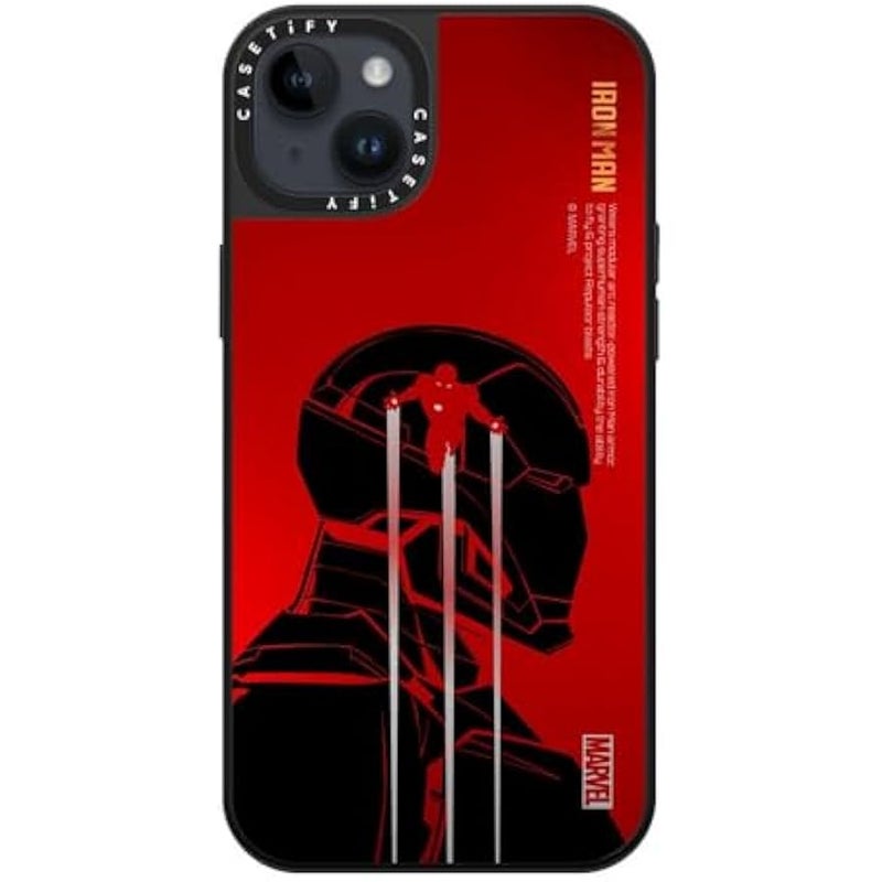 Casetify Mirror iPhone 14 Plus Case 【Iron Man Co-Lab/Reflective / 4.9ft Drop Protection/Compatible with Magsafe】 - Iron Man Armor Activate - Silver on Black - Image 4