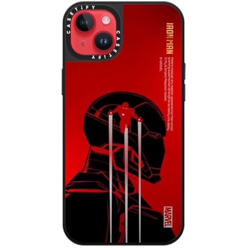 Casetify Mirror iPhone 14 Plus Case 【Iron Man Co-Lab/Reflective / 4.9ft Drop Protection/Compatible with Magsafe】 - Iron Man Armor Activate - Silver on Black - Image 5
