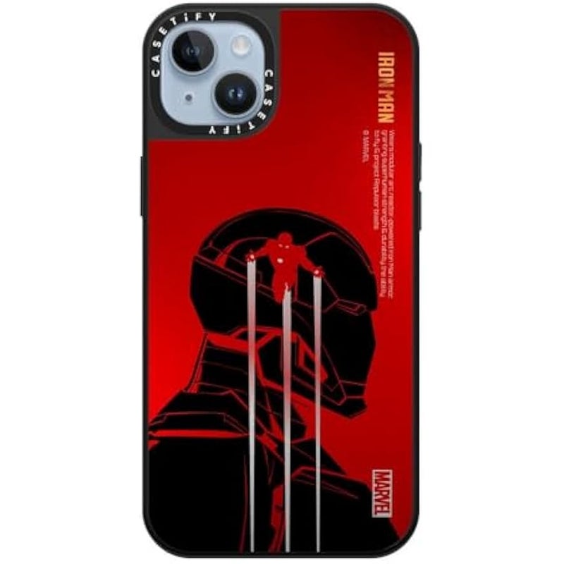 Casetify Mirror iPhone 14 Plus Case 【Iron Man Co-Lab/Reflective / 4.9ft Drop Protection/Compatible with Magsafe】 - Iron Man Armor Activate - Silver on Black - Image 3