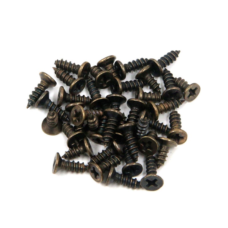 Geesatis 6 pcs Toggle Latch Catch Decorative Hasp Box Trunk Latch Hasps for Jewelry Wooden Case Boxes, Metal Duckbilled Box Hasp Lock, with Mounting Screws, Red Bronze, 2.7" X 1.5" - Image 4