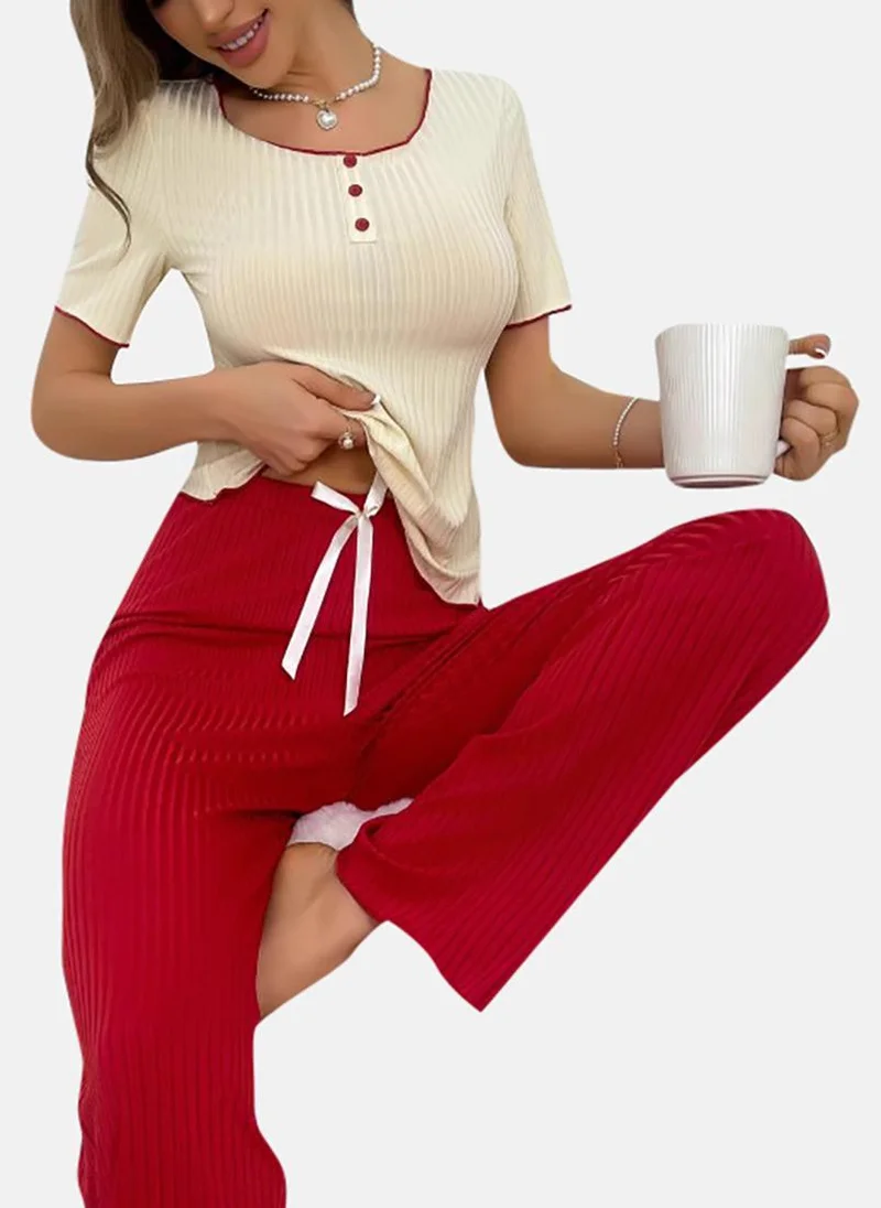 يونيكي Cream Solid Pyjamas & Top