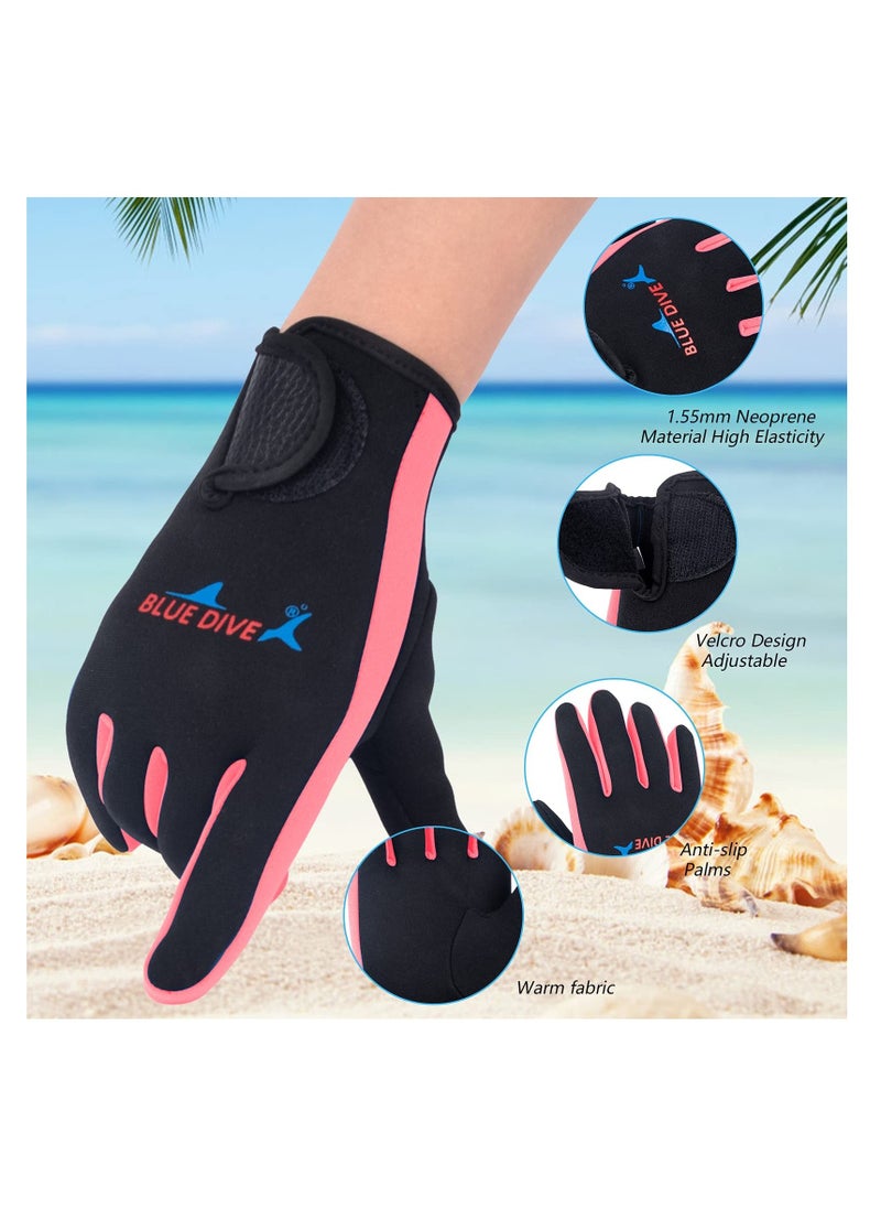 Generic Neoprene Wetsuit Thermal Gloves for Swimming, 1.55 MM Anti-Slip Waterproof Diving Glove for Men Women Boys Girls, Wet Suit Gloves for Winter Swim, Kayak, Surf Sailing Open Water Sports  - Image 2