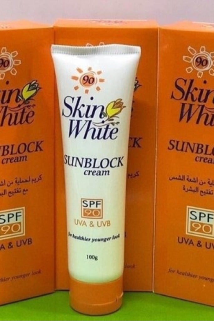 Skin White Sunblock Cream SPF 90 UVA & UVB (100g). - Image 1