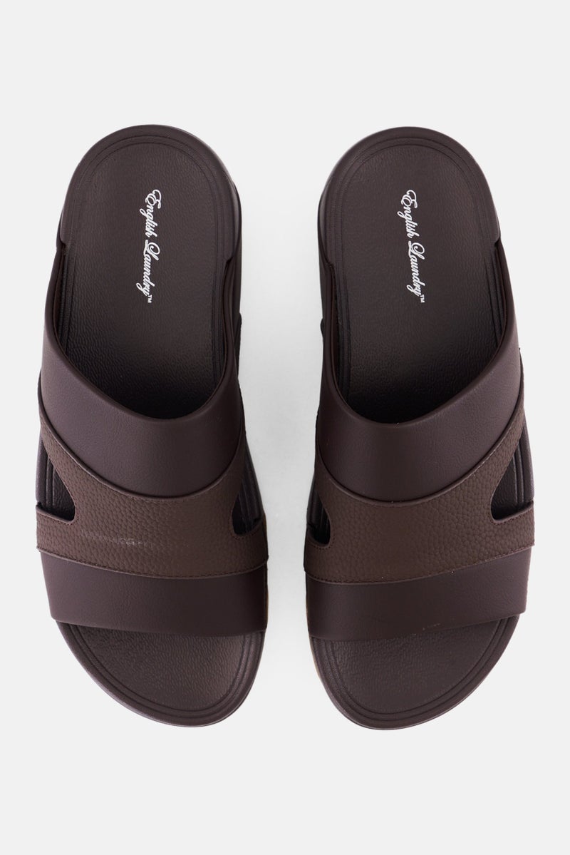 English Laundry Men Slip On Arabic Sandals, Brown - Image 3