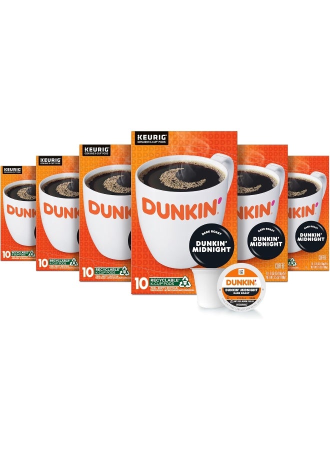 Dunkin' Midnight Dark Roast Coffee, 60 Keurig K-Cup Pods - Image 1