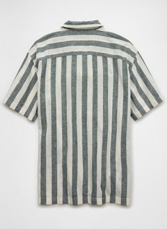 American Eagle Linen-Blend Striped Button-Up Poolside Shirt  - Image 5