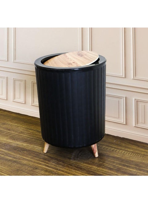 16L Multi-Purpose Waste Bin with Stylish Design for All Places with Tightly Sealed Movable Lid (Black)