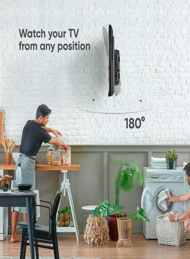 ONKRON Full Motion TV Wall Mount for 32-65 Inch Screen up to 90.4 lbs, Rotating TV Mount Swivel and Tilt, Extension Arm, max VESA 400x400, Articulating Television Mount Bracket, Single Stud Black - Image 5