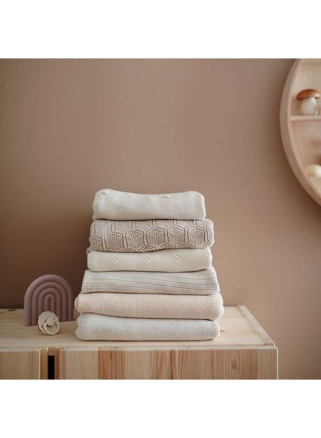 Mushie Knitted Baby Blanket Honeycomb Desert Rose - Image 5