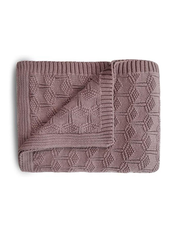 Mushie Knitted Baby Blanket Honeycomb Desert Rose - Image 1