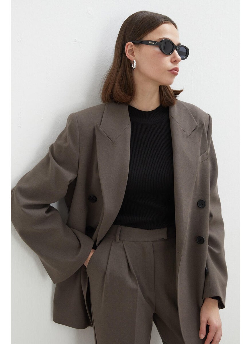 Manuka Oversize Double Breasted Blazer Jacket Mink  - Image 1
