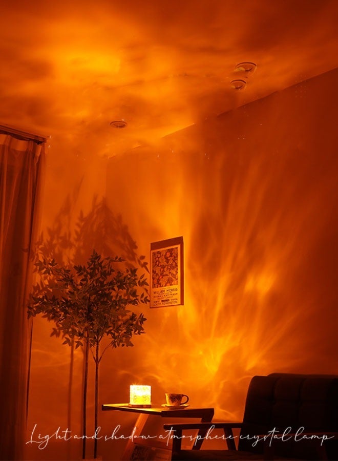 AHAKAC 16 Colors Water Ripple Night Light Creative Bedside Flame Atmosphere Light Romantic Table Lamp Gift Starry Sky Projection Light - Image 2