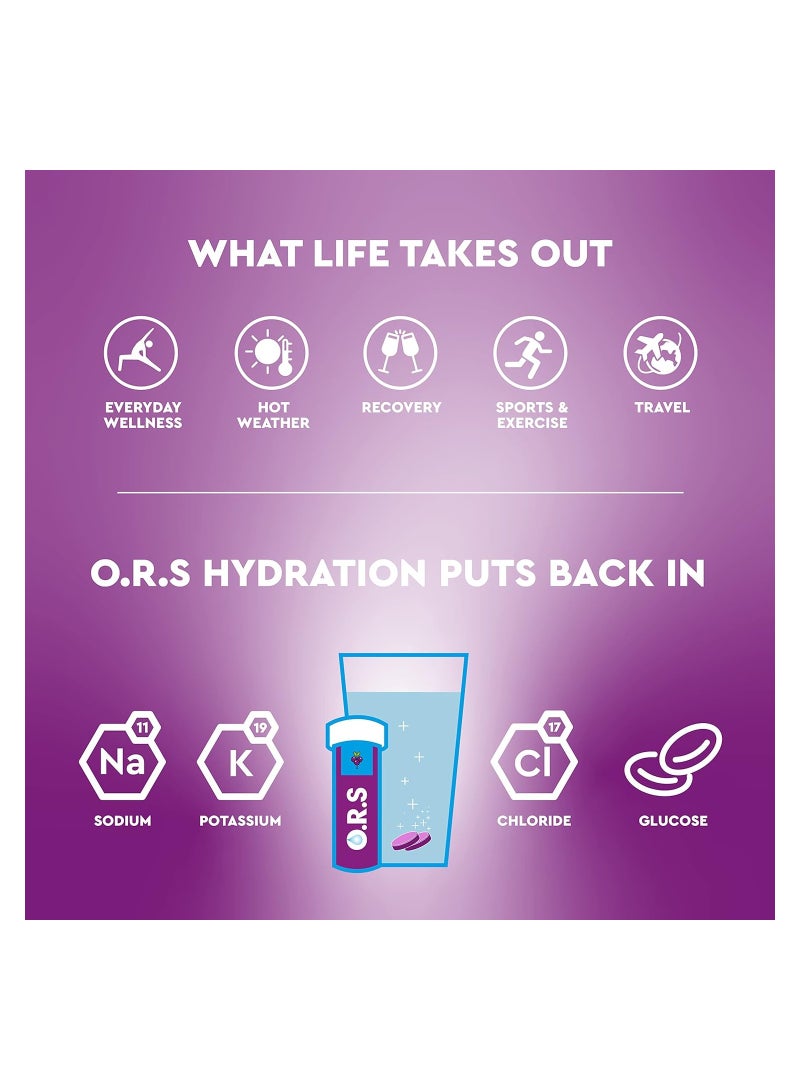 ORS Pack of 3 Hydration Tablets With Electrolytes Black Currant Flavor 12 Tablets - Image 3