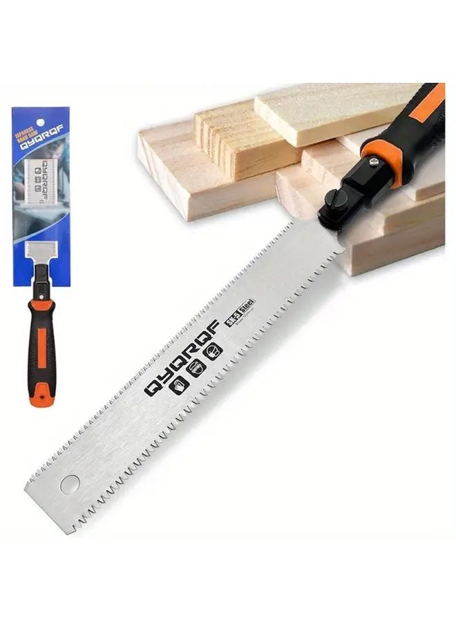 Green Japanese Hand Saw 7 Inch Double Edge Pull Cut SK 5 Steel TPR Handle Woodworking Tool - Image 3